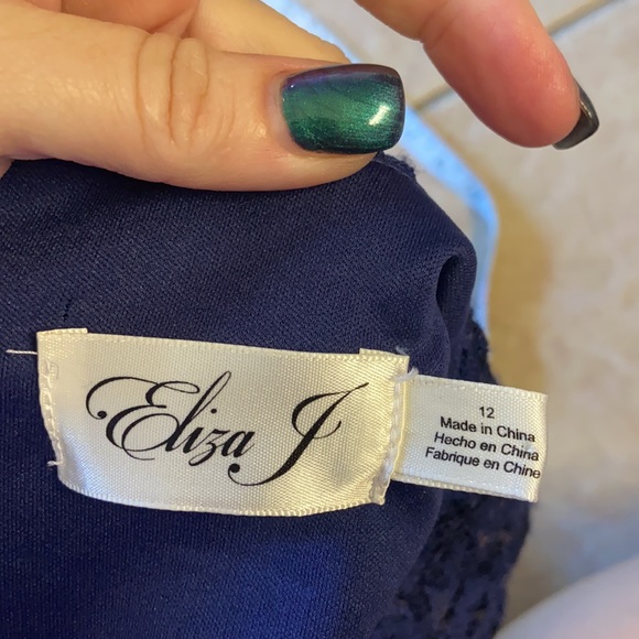 Nwt Eliza J Navy Sequin cocktail lace sequin Navy dress - Picture 9 of 11